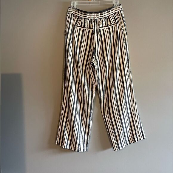 LOFT Striped Gold Metallic/Blue/Cream Pull On Pant | SZ S - Picture 6 of 12